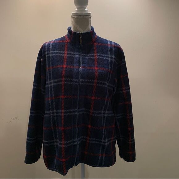 Northern Reflections - Blue Plaid Fleece Sweaterβββ - Picture 1 of 3